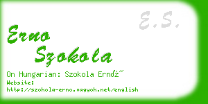 erno szokola business card